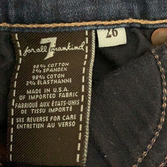 7 for all Mankind the Skinny mid rise dark indigo wash dressy 5 pocket jeans EUC - Picture 9 of 9